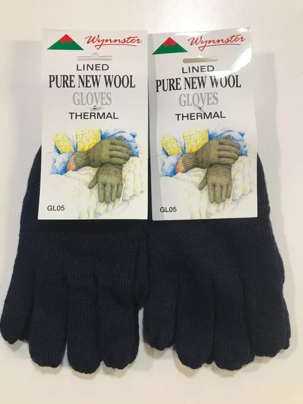 Wynnsten Lined pure new wool gloves Thermal x2
