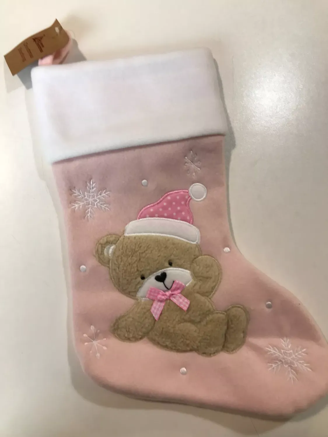 LUXURY Teddy Bear Christmas Stocking, Cute Xmas Sack