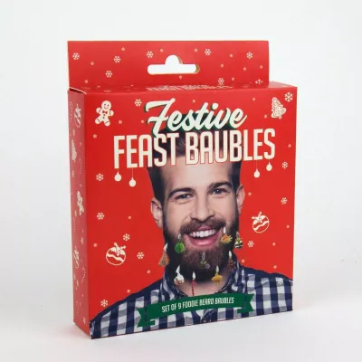 Gift Republic Festive Feast 9-Pack Beard Baubles Men Novelty Gift