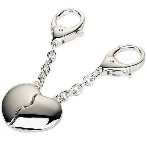 Split Heart Keyring Keychain With Gift Box