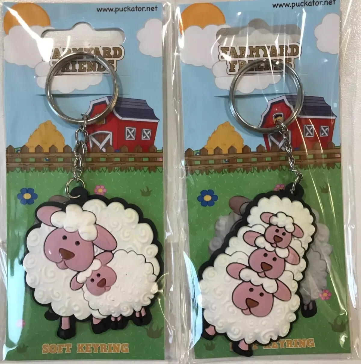 Sheep Farmyard Friends Soft Keyring Gift x2