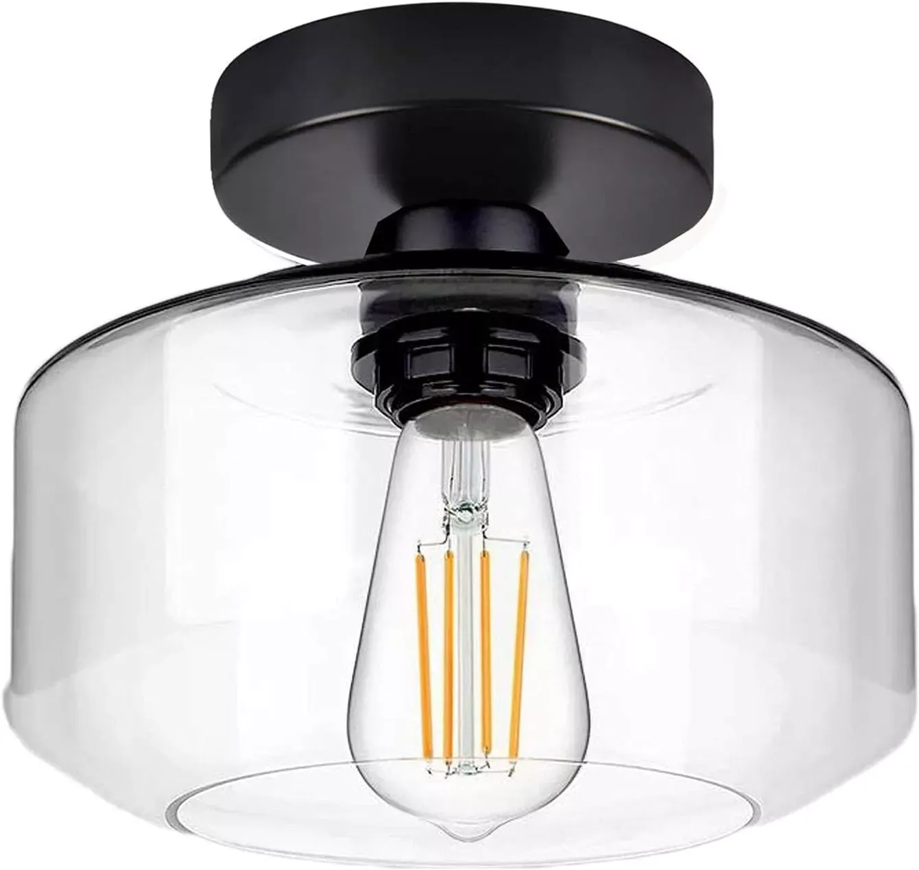 Frideko Glass Fitting Modern Ceiling Light Fittings Industrial Glass Lights Semi Flush Shade