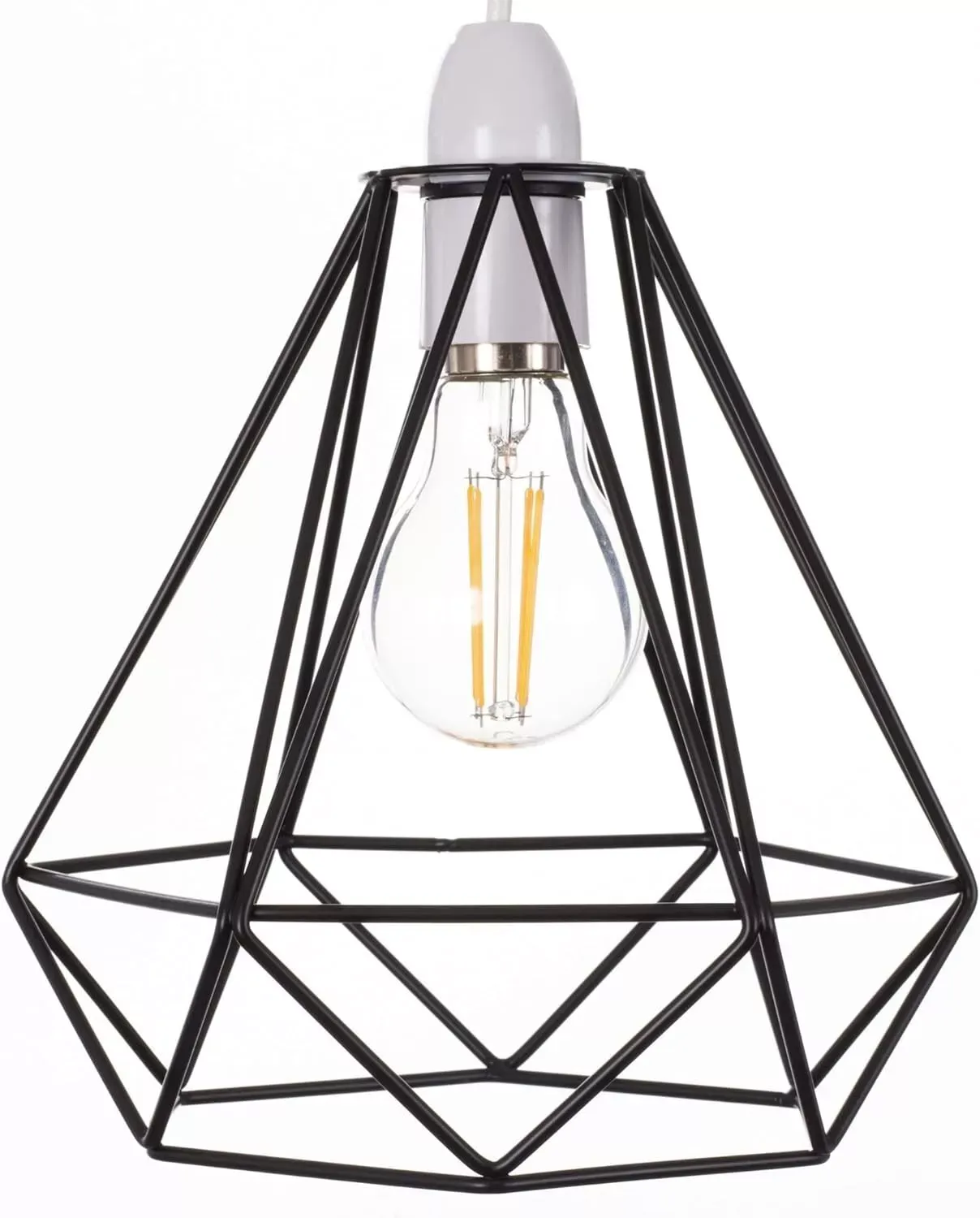 Frideko Small Black Wire Modern Ceiling Light Fittings Industrial Glass Lights Semi Flush Shade