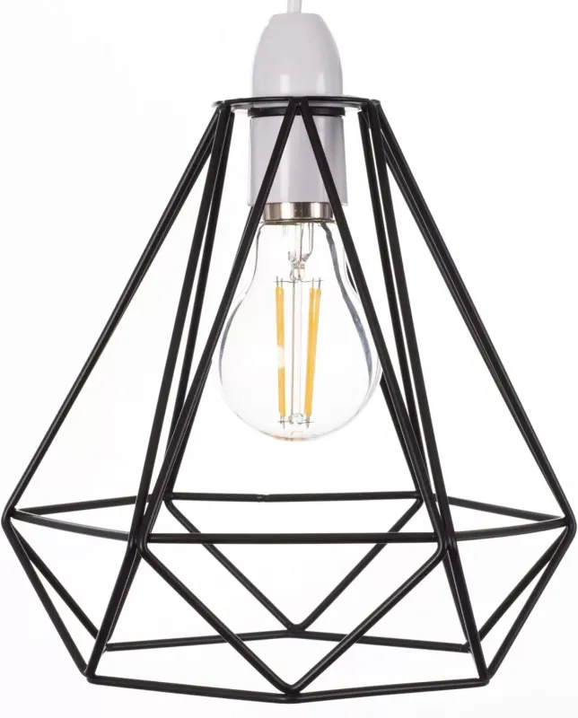 Frideko Small Black Wire Modern Ceiling Light Fittings Industrial Glass Lights Semi Flush Shade