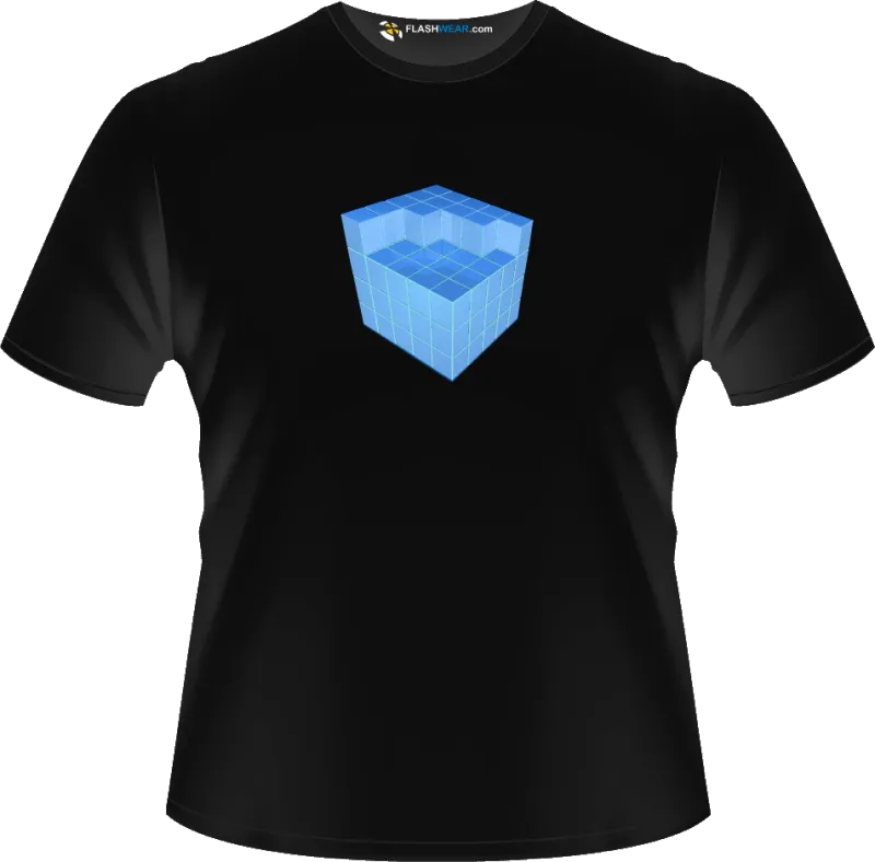 Blue Cube Light up T-shirt Flash wear