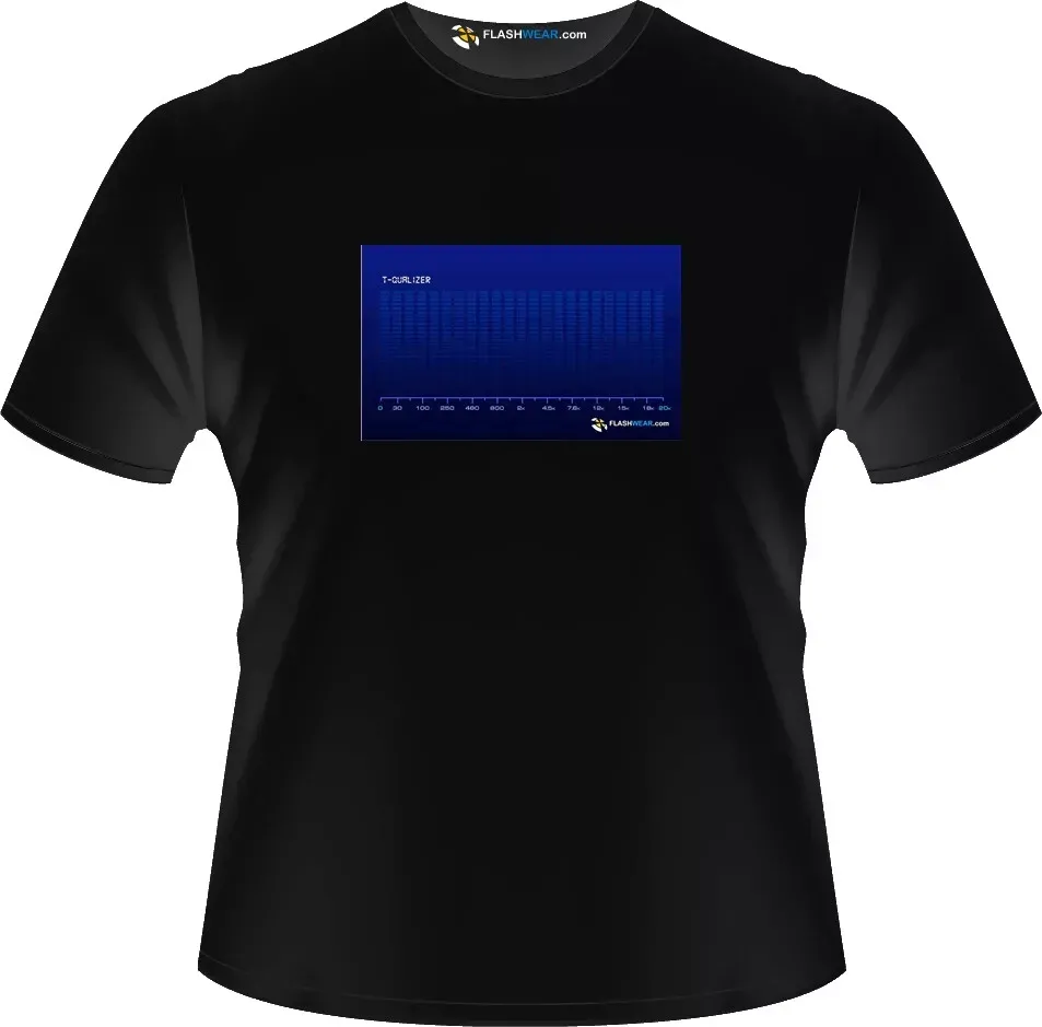 Dark Blue Equalizer Light up T-shirt Flash wear