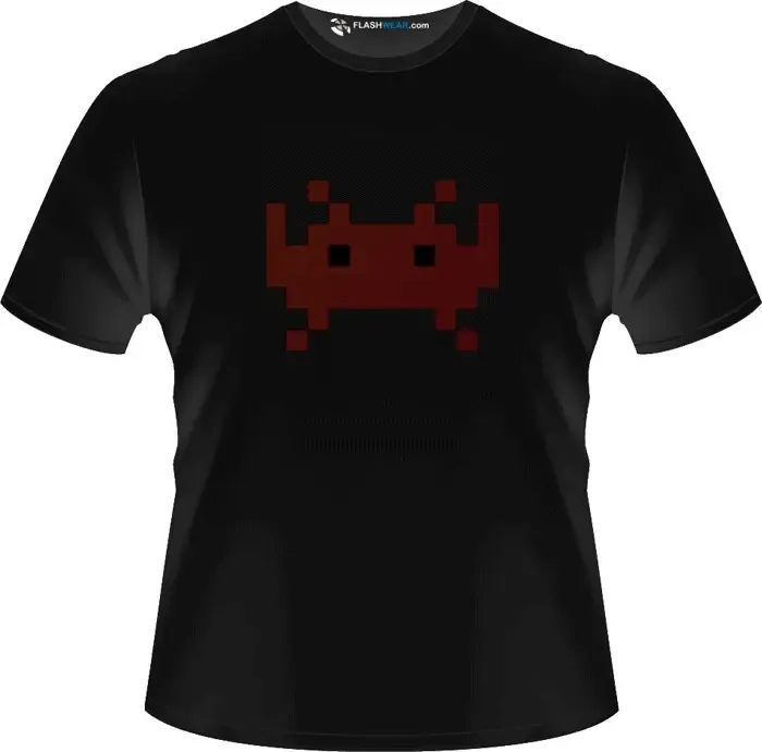 Space Invaders Red Light up T-shirt Flash wear