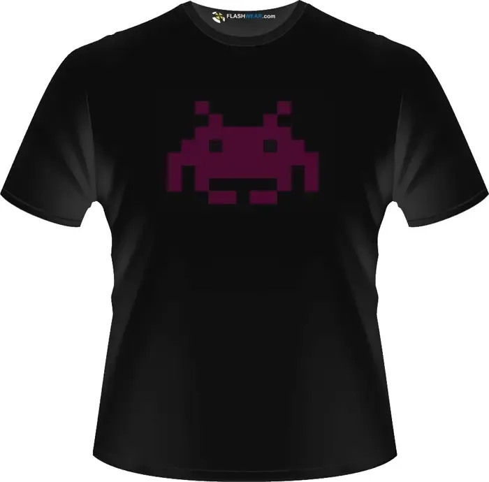 Space Invaders Pink light up t-shirt flash wear