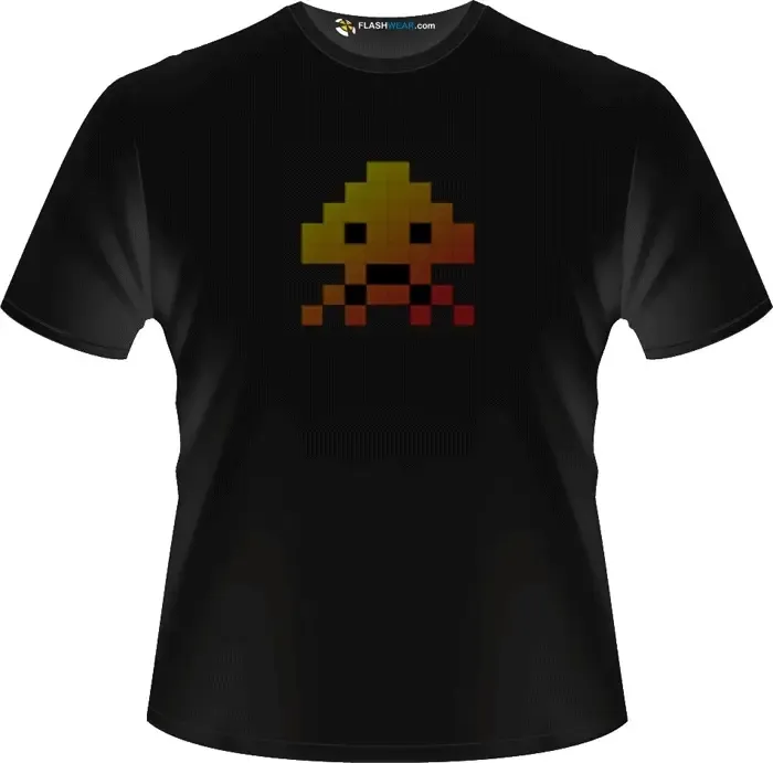 Space Invaders Orange Light up t-shirt flash wear X-Large