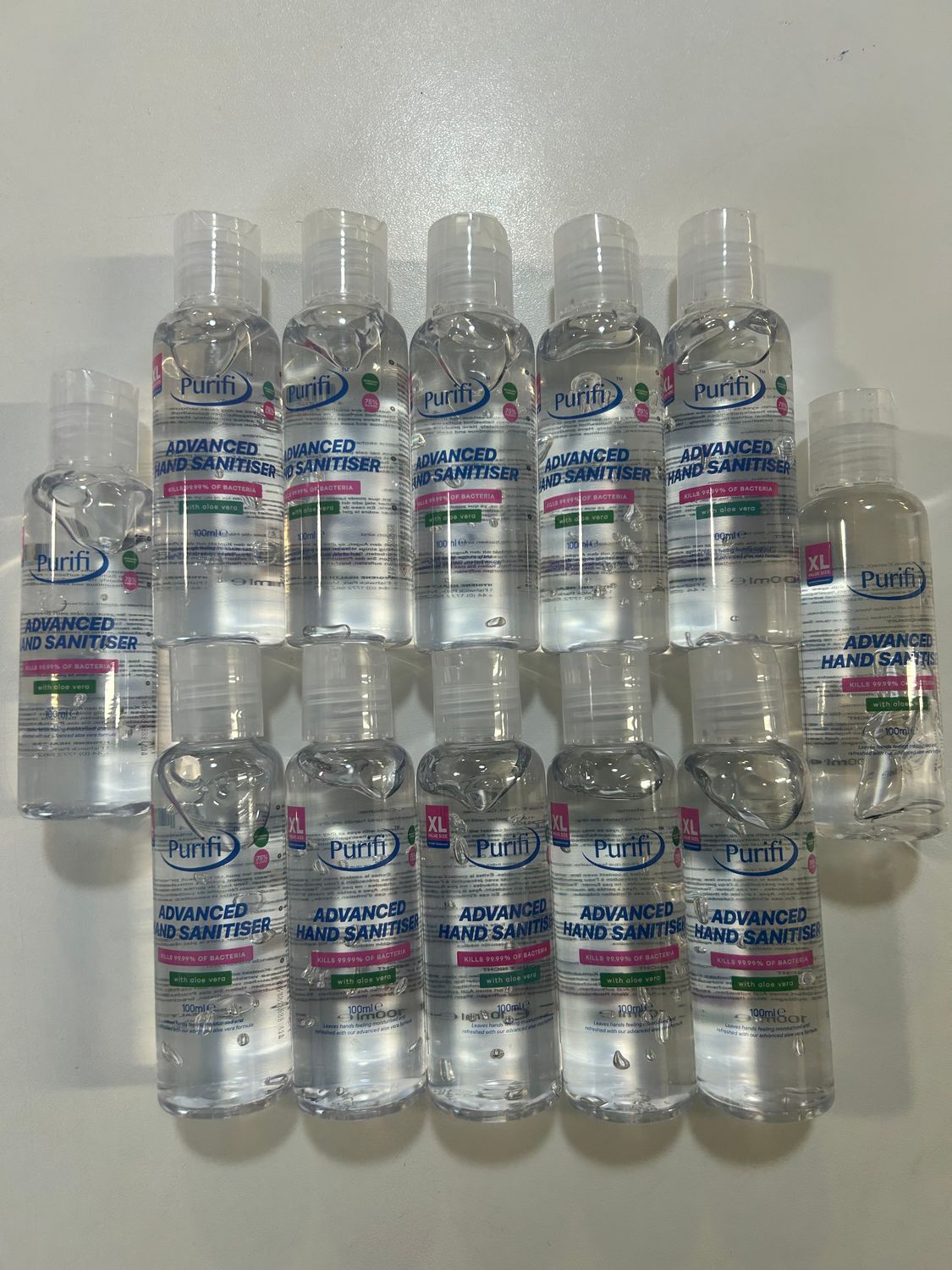 Purifi Advanced Hand Sanitiser Gel – 12 X 100ml Bulk Pack with Aloe vera extract Bargain £5.99!!!