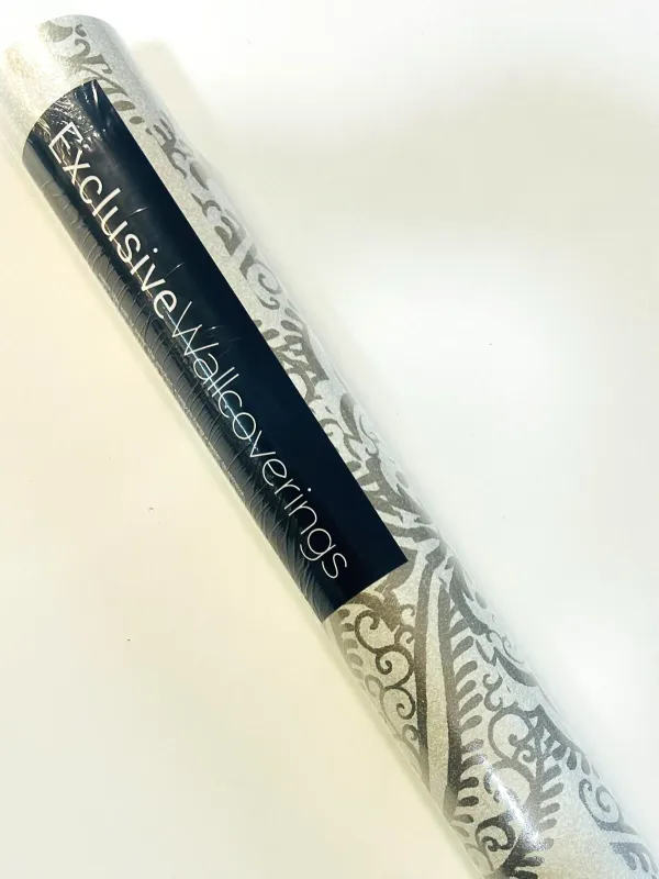 Exclusive Wallcoverings - Silver on Cream - DL21405