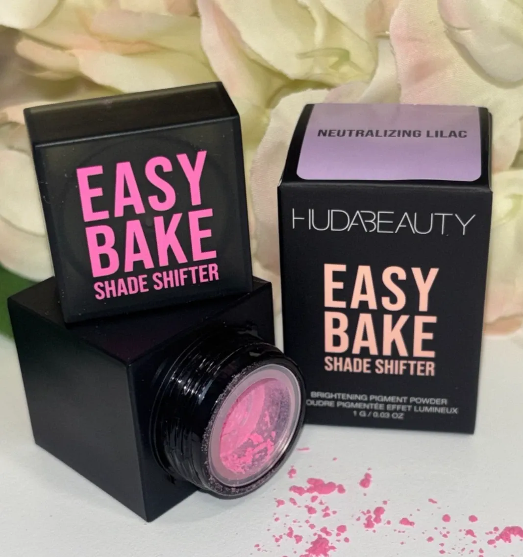 Huda Beauty Easy Bake Shade Shifter Loose Powder Neutralizing Lilac x1