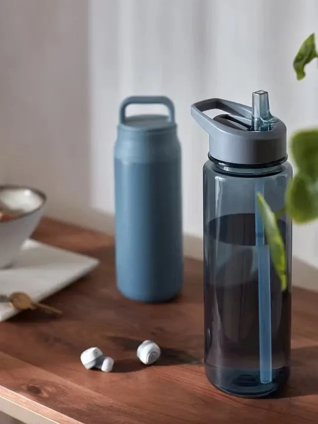John Lewis Tritan Drinks Bottle x2 Bottles, 750ml, Grey