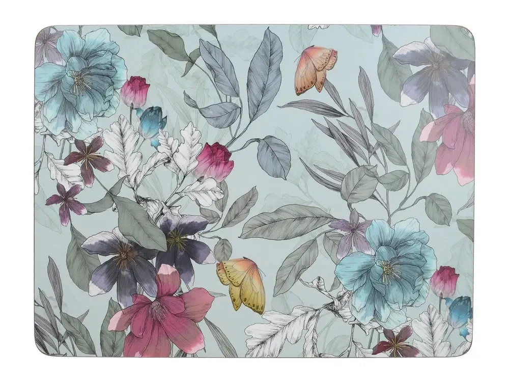 X6 BUTTERFLY FLORAL Placemats heat and stainproof for home