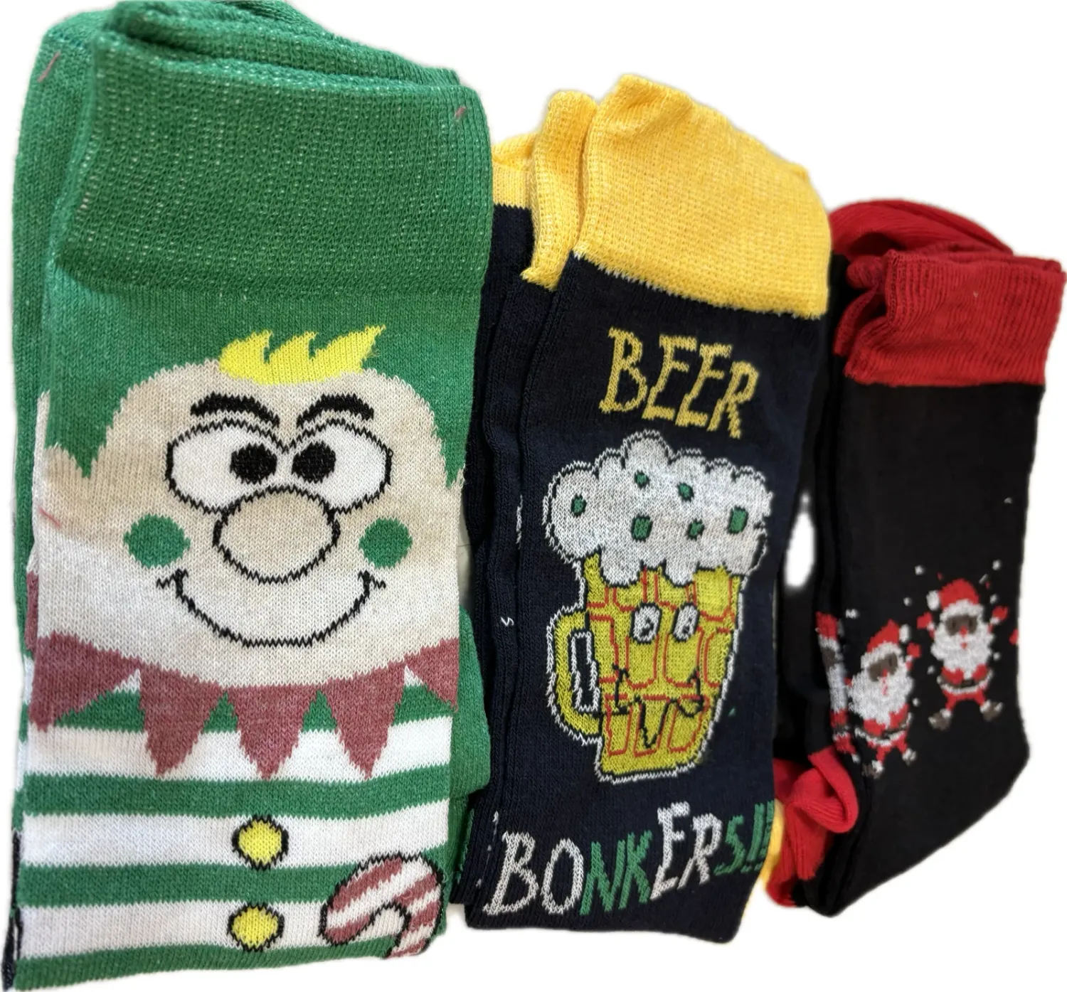LOVE FROM SANTA MERRY CHRISTMAS SOCKS 3 PAIRS 6-11 GIFT STOCKING FILLER