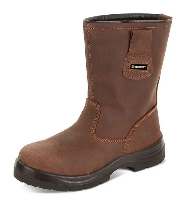 Beeswift Click S3 Pur Rigger Boots in brown leather - UK Size 10.5
