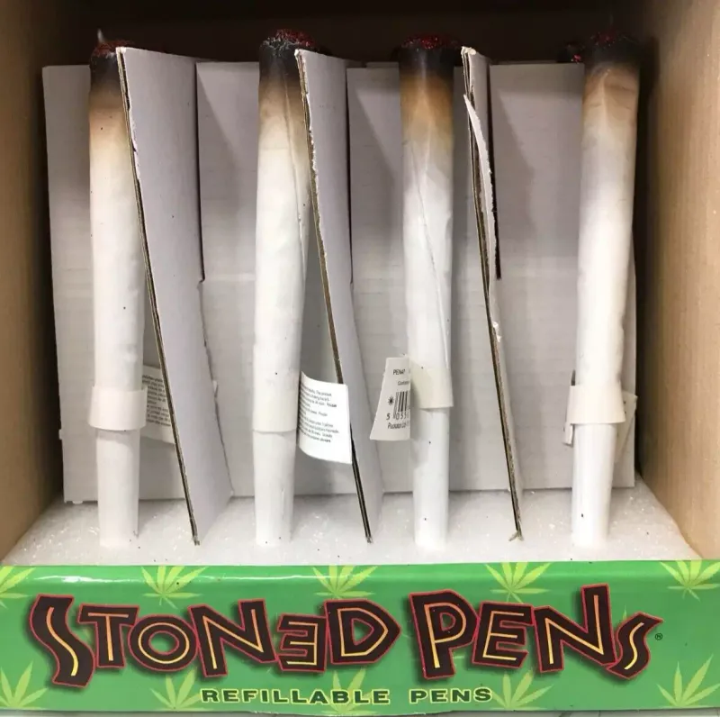 Joint Ball Point Pen Prank Novelty Cannabis Spliff Ballpoint Funny x 2