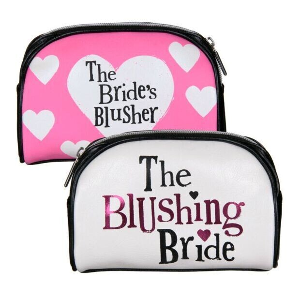 Bright Side The Blushing Bride Big Day Zipped Leather Wedding Day Make Up Bag