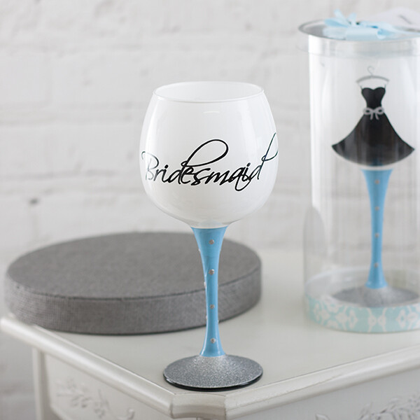 Mud Pie Handmade White 'Bridesmaid' Wine Glass Wedding Gift Hen Night