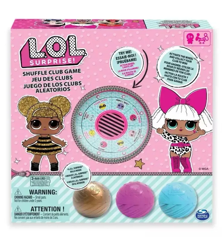 LOL SURPRISE! SHUFFLE CLUB BOARD GAME 2-4 PLAYERS 4 SURPRISE BALLS INSIDE 5+