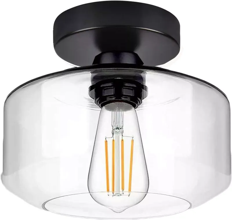 Frideko Glass Fitting Modern Ceiling Light Fittings Industrial Glass Lights Semi Flush Shade