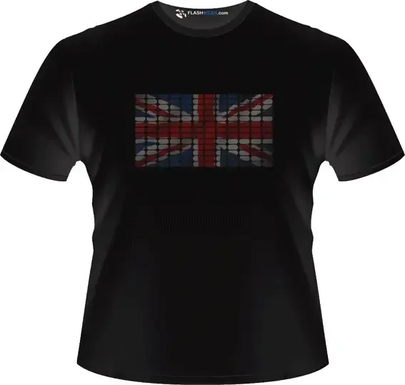 Union Jack Flag Light up T-shirt Flash wear