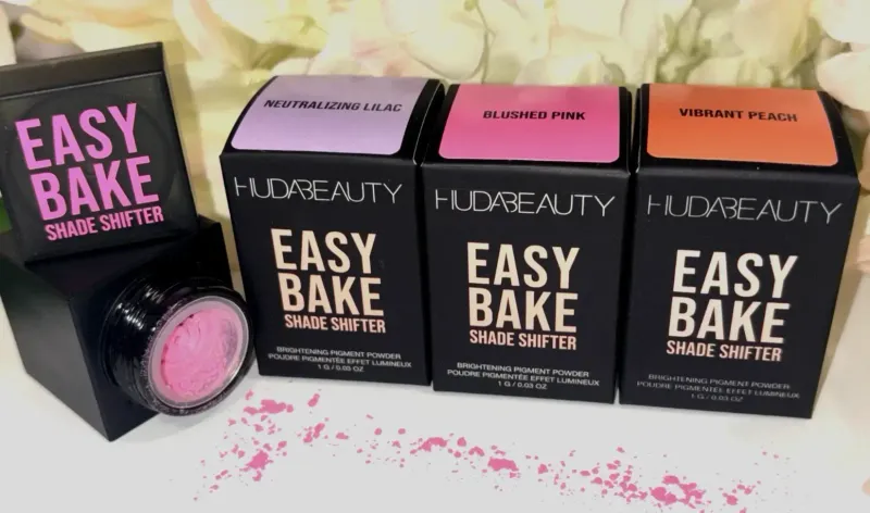 Huda Beauty Easy Bake Shade Shifter Loose Powders - Pink, Lilac & Peach x3