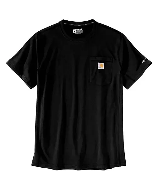Carhartt Shirt Men's LARGE  Black Force Relaxed Fit Pocket Short Sleeve TK6652-M *D62