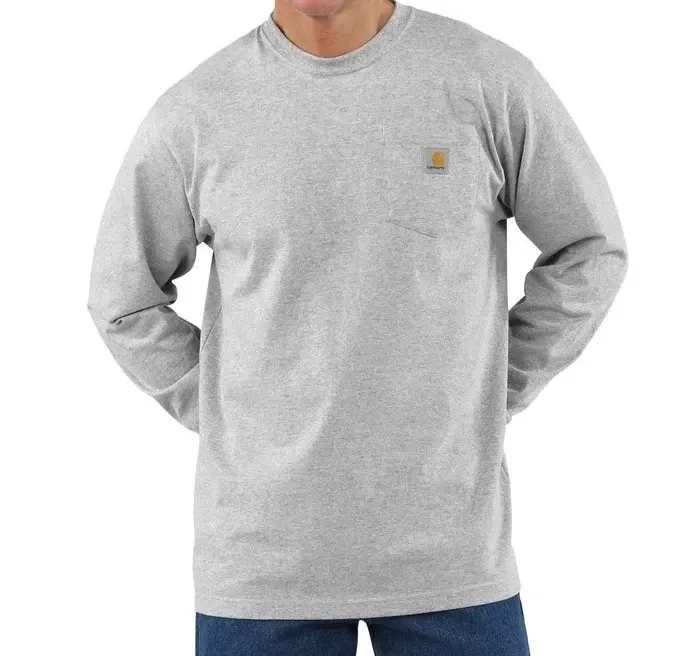 Loose fit heavyweight long sleeve pocket Grey size LARGE