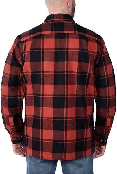 Carhartt 105945 Flannel Long Sleeve Plaid Shirt - Checked Red/Black large *EL118