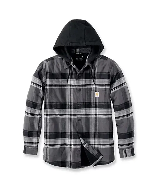 Carhartt Men's Rugged Flex™ Relaxed Fit Flannel Fleece Lined Hooded Shirt XL