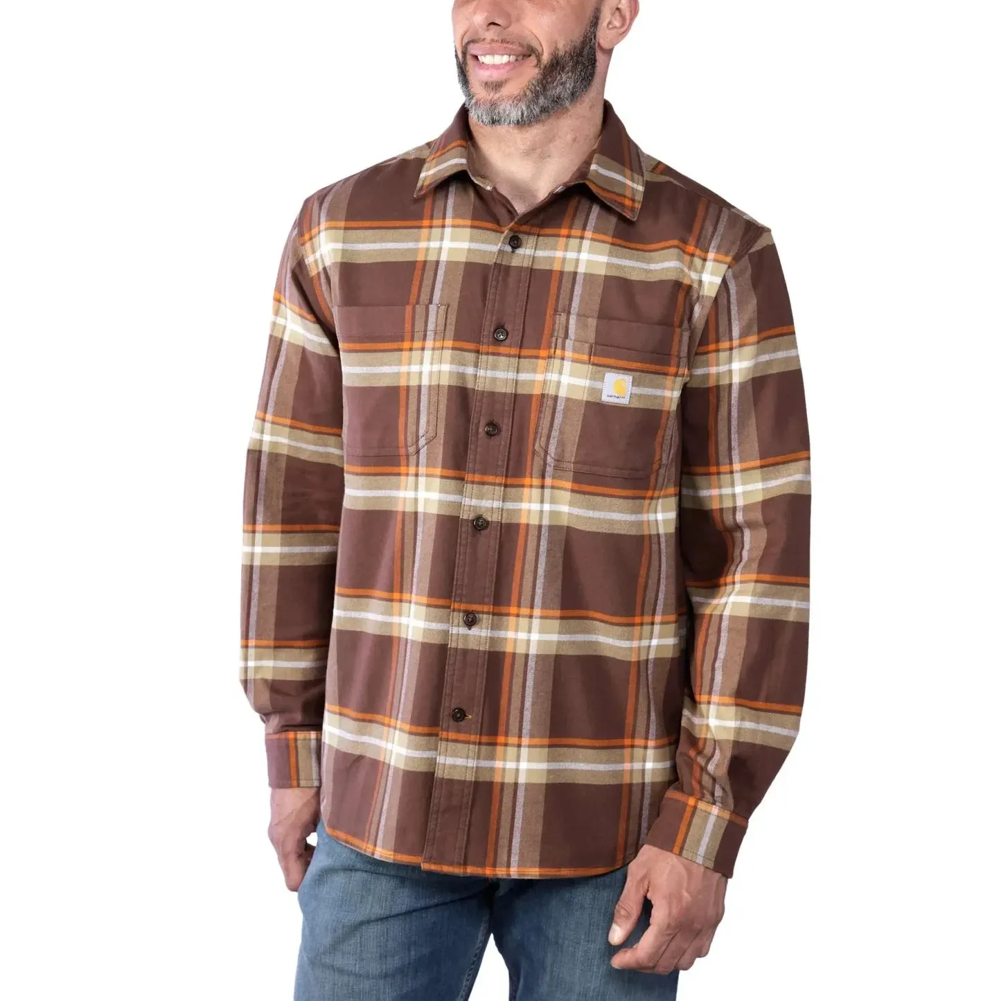 Carhartt 105945 Rugged Flex Midweight Plaid Shirt Chestnut Size: Medium *EL200