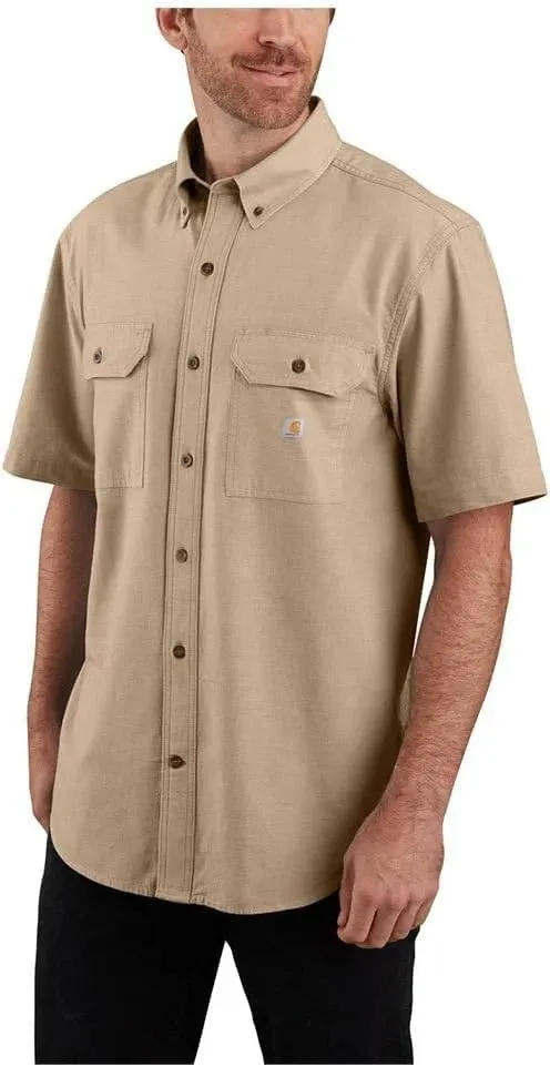 Carhartt Fort Loose SS Shirt Dark Tan Chambray 2XL  56