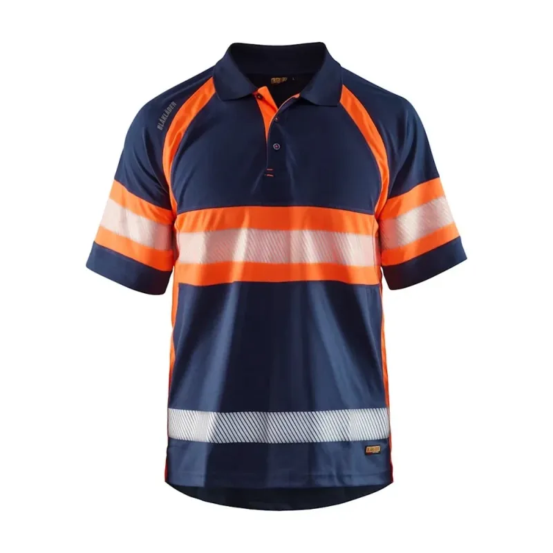 Blaklader Hi-Vis Polo Shirt 3338 Orange/ navy *EL235