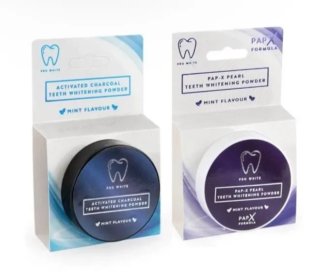 x2 Teeth Whitening Powders by Pro White Charcoal/Pap-x Pearl EL152