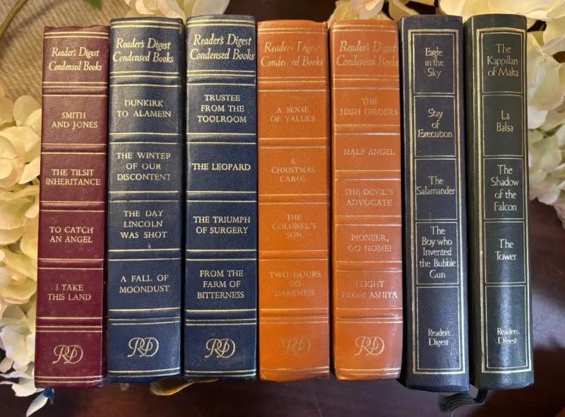 7 Vintage readers Digest Books Bundle /Christmas carol / Eagle in the sky + more