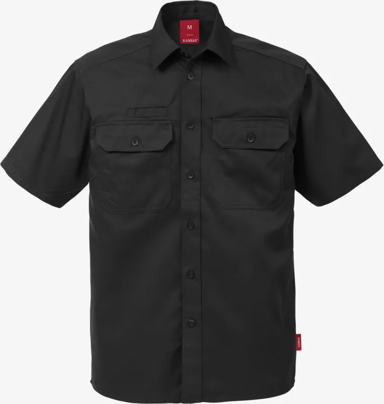 Fristads 100733 Short sleeve shirt Black XL 51"Chest *F9