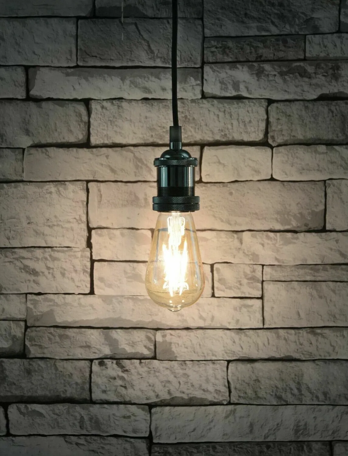 Lyyt Vintage pendant cord set E27 Black Chrome