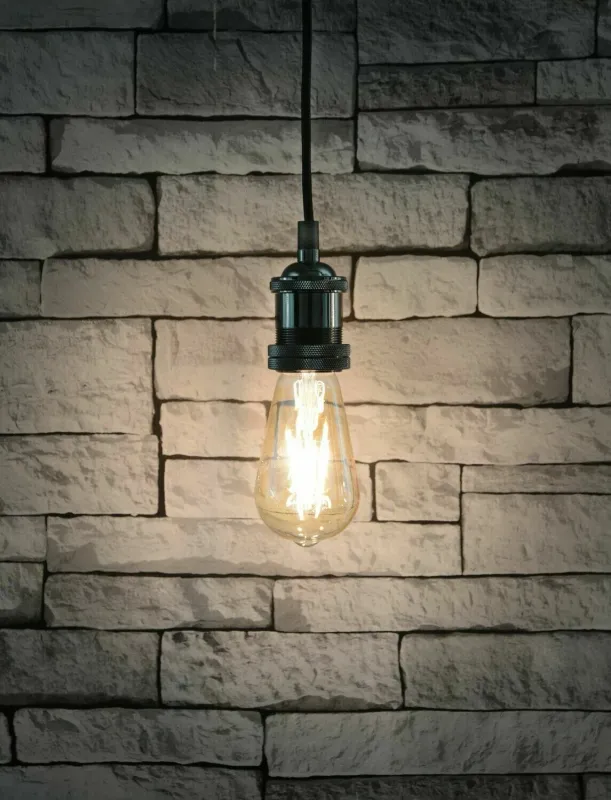 Lyyt Vintage pendant cord set E27 Black Chrome