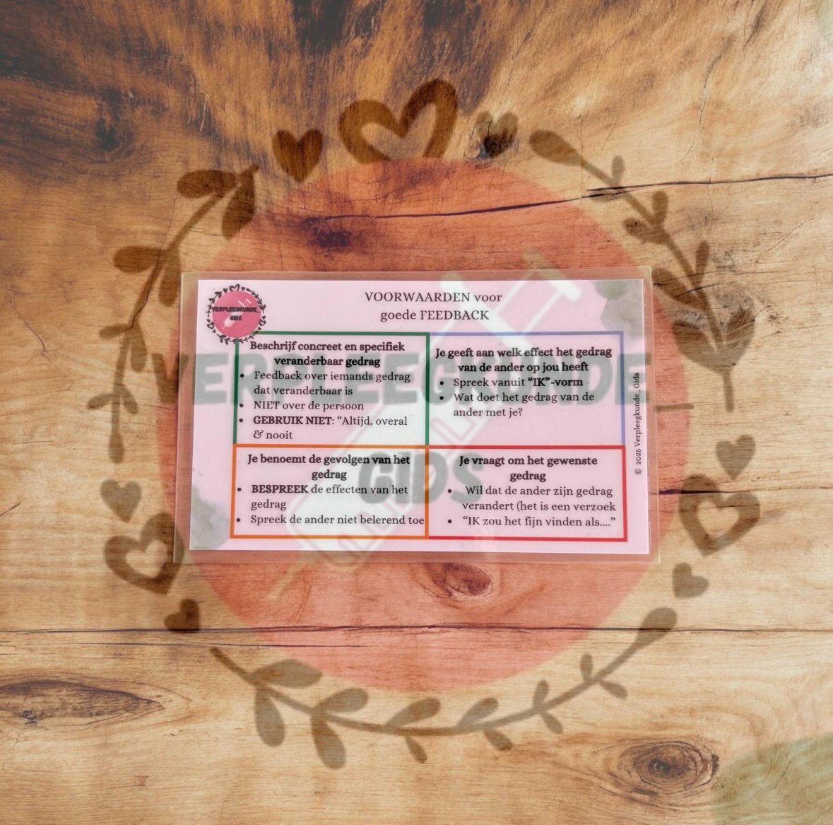 VOORWAARDEN voor GOEDE FEEDBACK