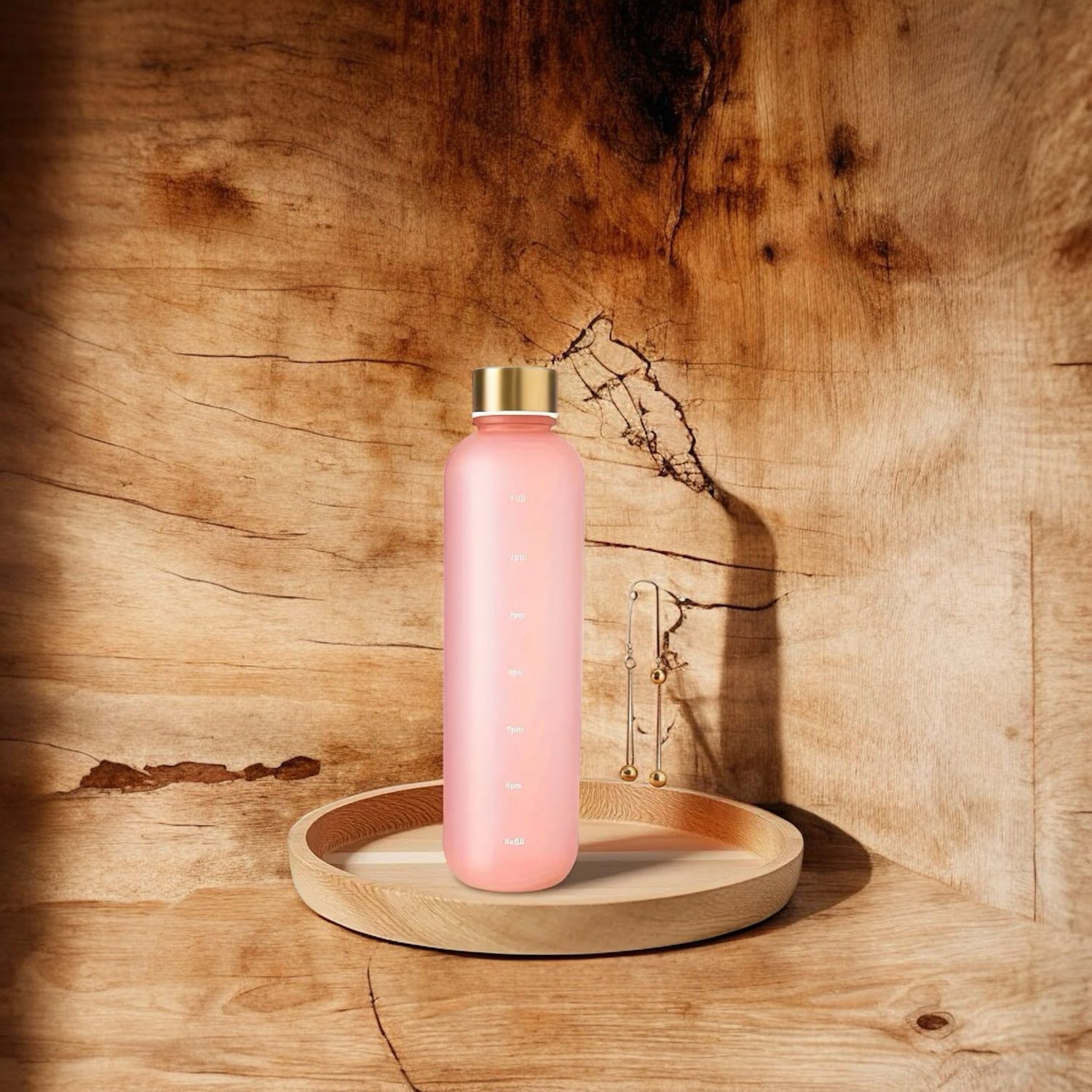 Drinkfles oranje roos