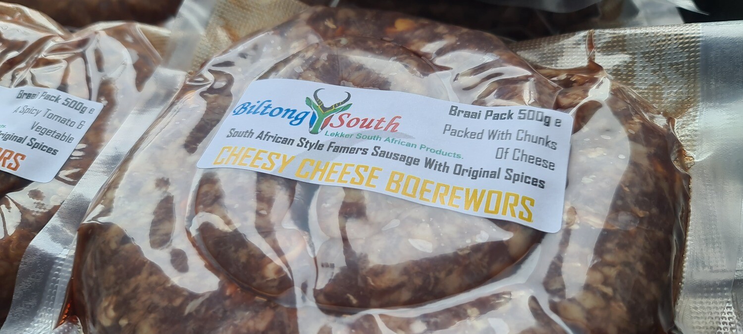 Cheesy Cheese Jumbo Boerewors Braai Pack 500g (COLLECTION ONLY)