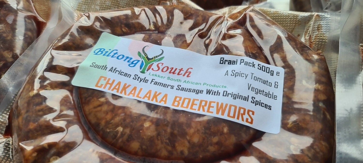 Chakalaka Jumbo Boerewors Braai Pack 500g (COLLECTION ONLY)
