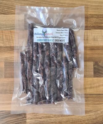 Gorgeous Garlic Droewors Quarter Pack 250g e