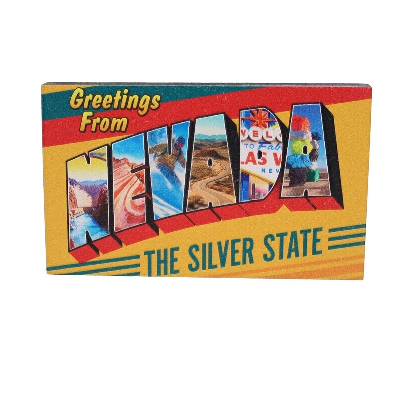 Nevada Block Wood Magnet