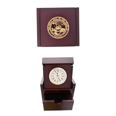 Nevada Seal Box Clock with Keepsake Drawer