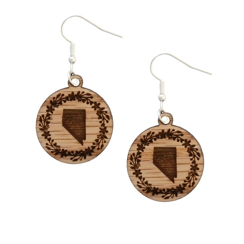 Wooden Circle Nevada Earrings