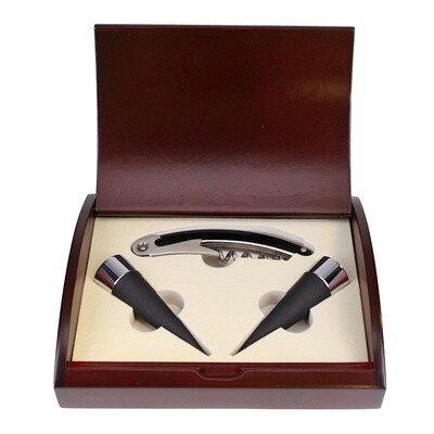 Wine Gift Set Rosewood Box with Silver Fill State Seal