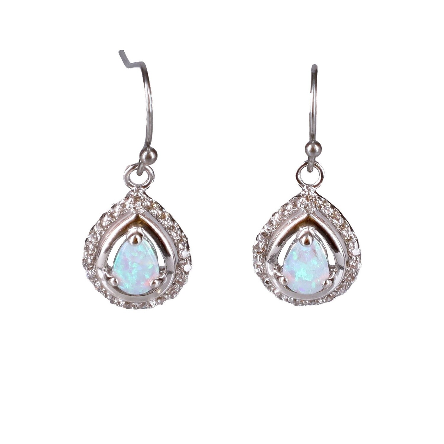 Opal &amp; Silver Earrings