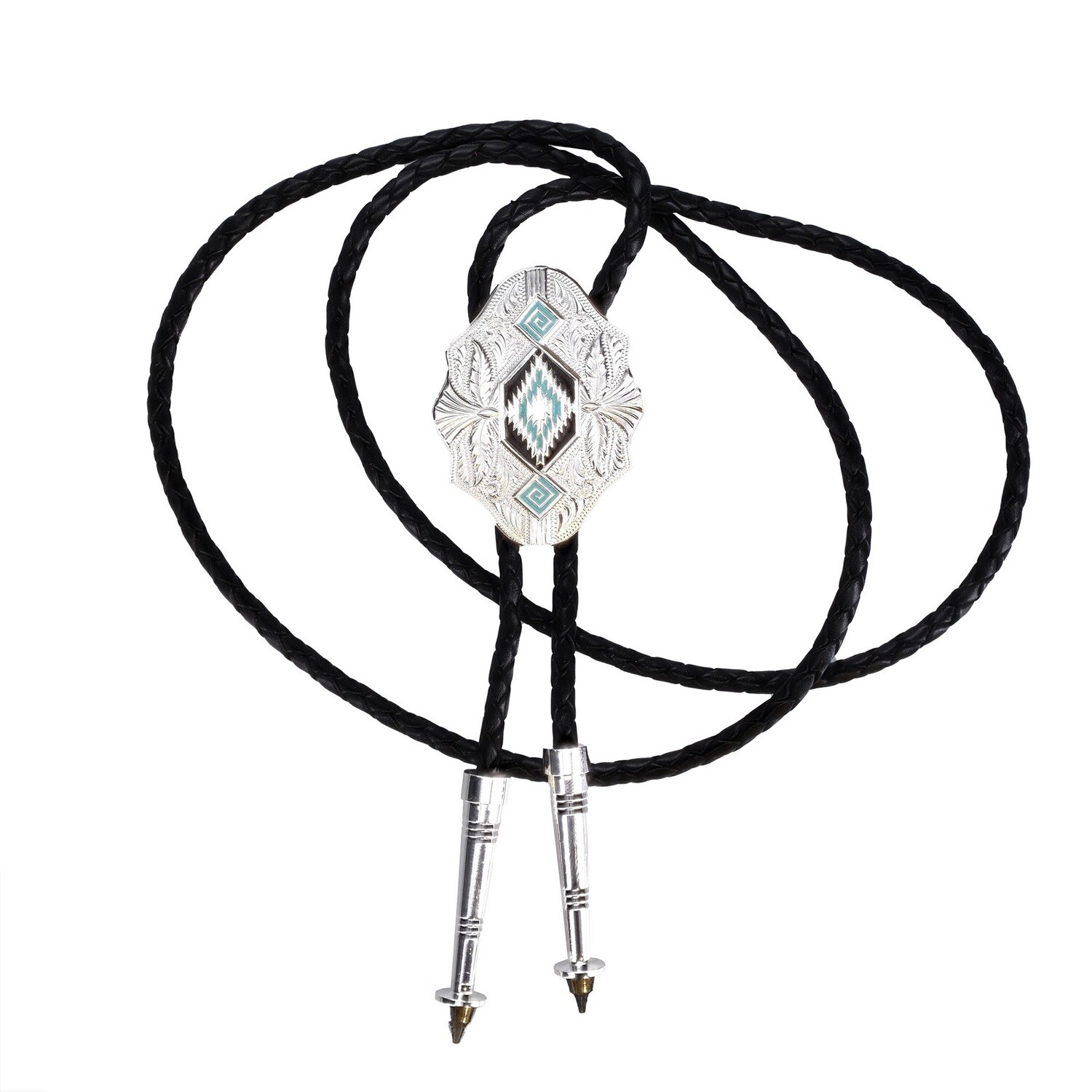 Turquoise Bolo Tie w/ Leather Cord